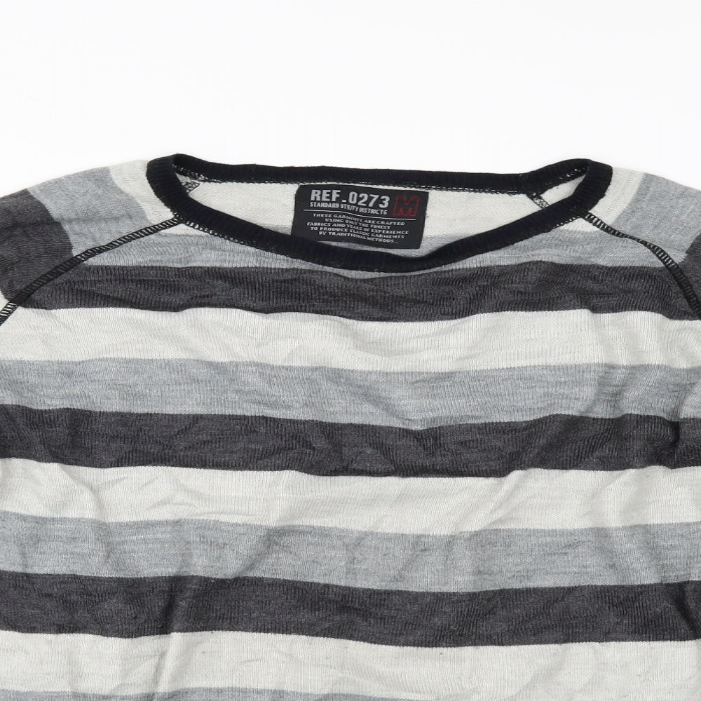 STANDARD UNTIY Mens Grey Striped  Pullover Jumper Size M