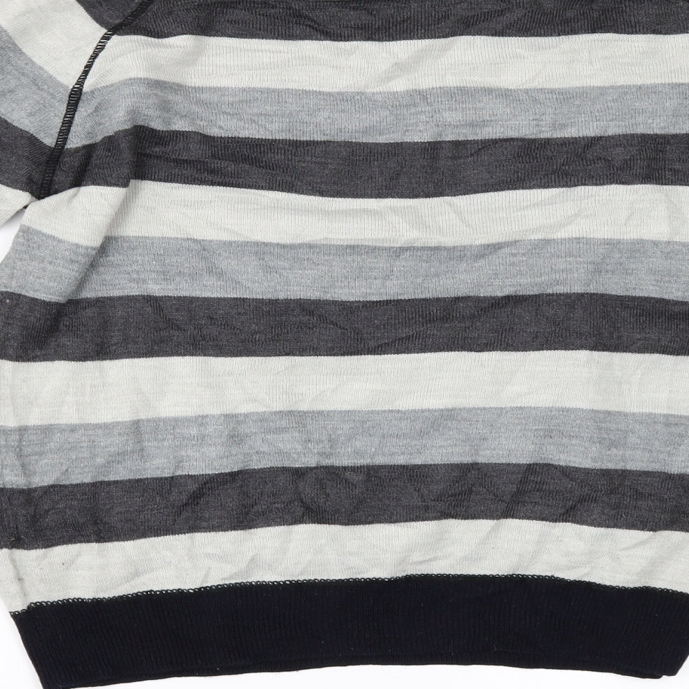 STANDARD UNTIY Mens Grey Striped  Pullover Jumper Size M