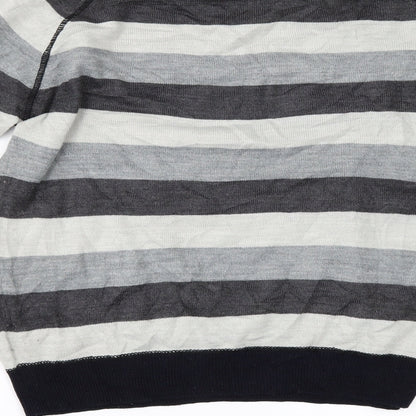 STANDARD UNTIY Mens Grey Striped  Pullover Jumper Size M