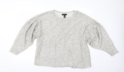 New Look Womens Grey   Pullover Jumper Size M  - PUFF SLEEVE