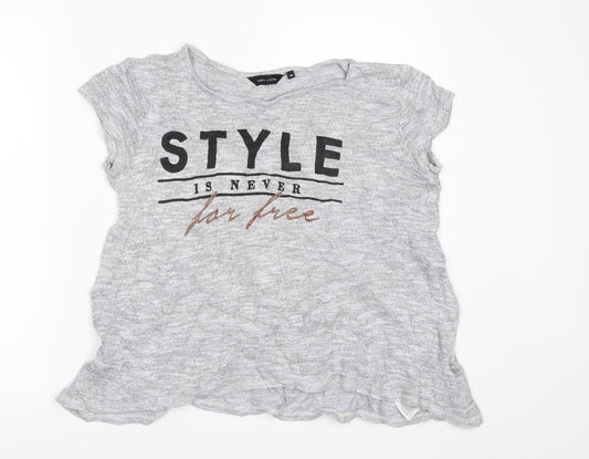 Womens UK Size 10 New Look Grey Basic T-Shirt