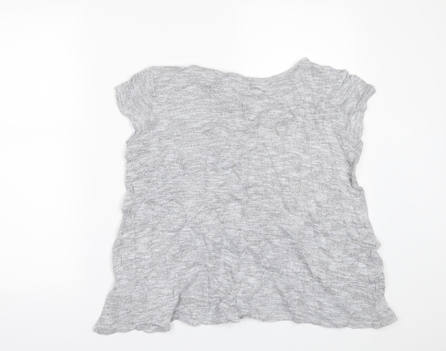 Womens UK Size 10 New Look Grey Basic T-Shirt