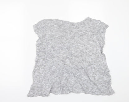 Womens UK Size 10 New Look Grey Basic T-Shirt