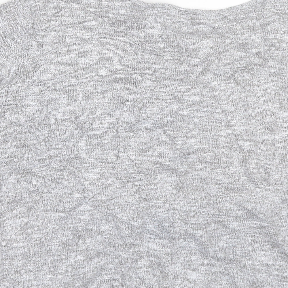 Womens UK Size 10 New Look Grey Basic T-Shirt