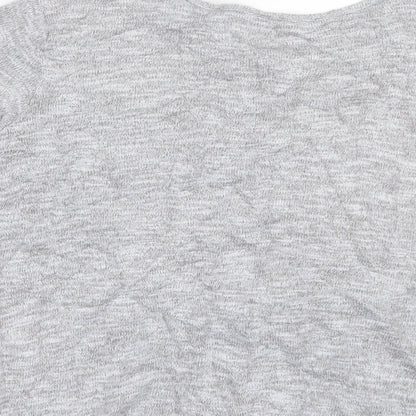 Womens UK Size 10 New Look Grey Basic T-Shirt