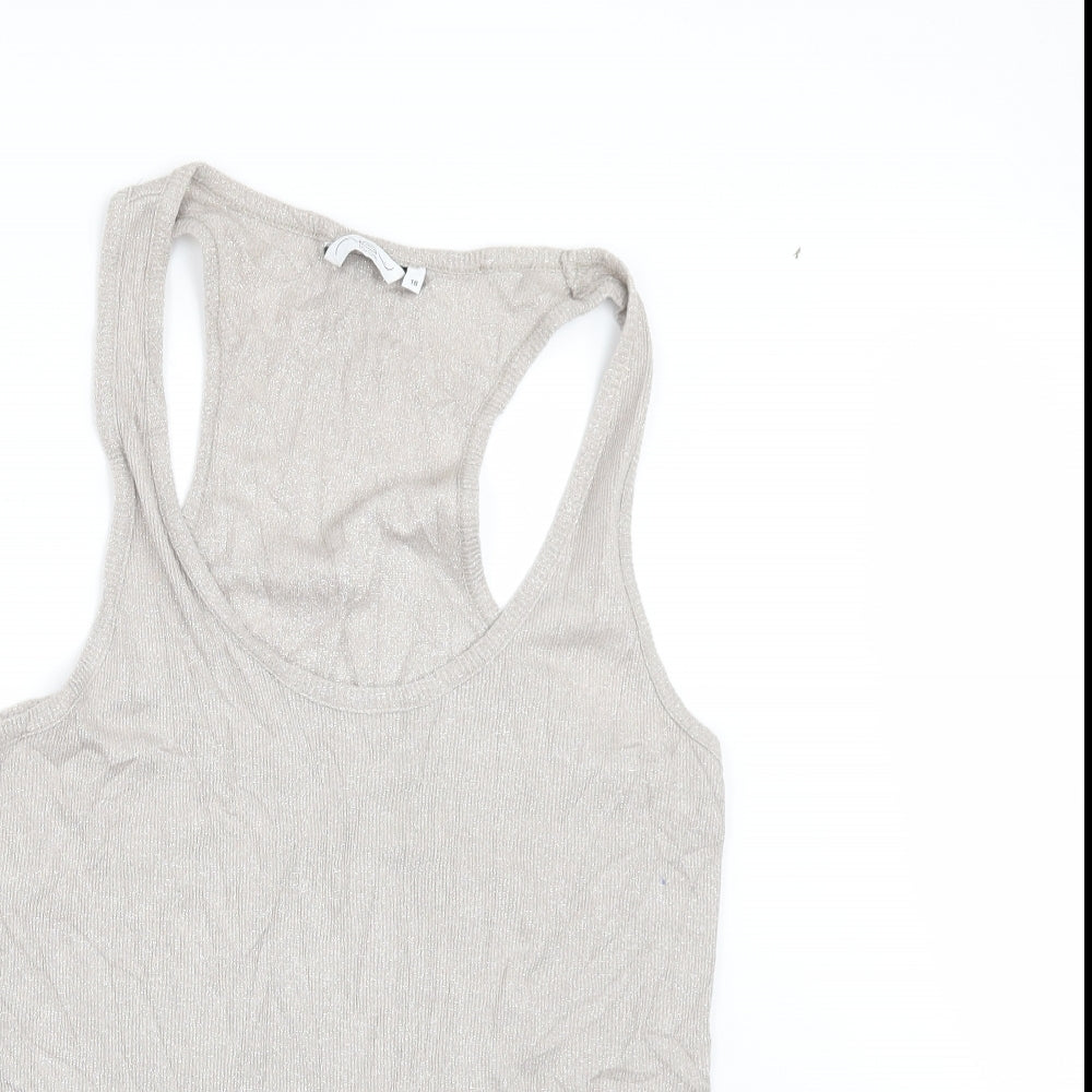 Womens UK Size 18 New Look Beige Basic T-Shirt