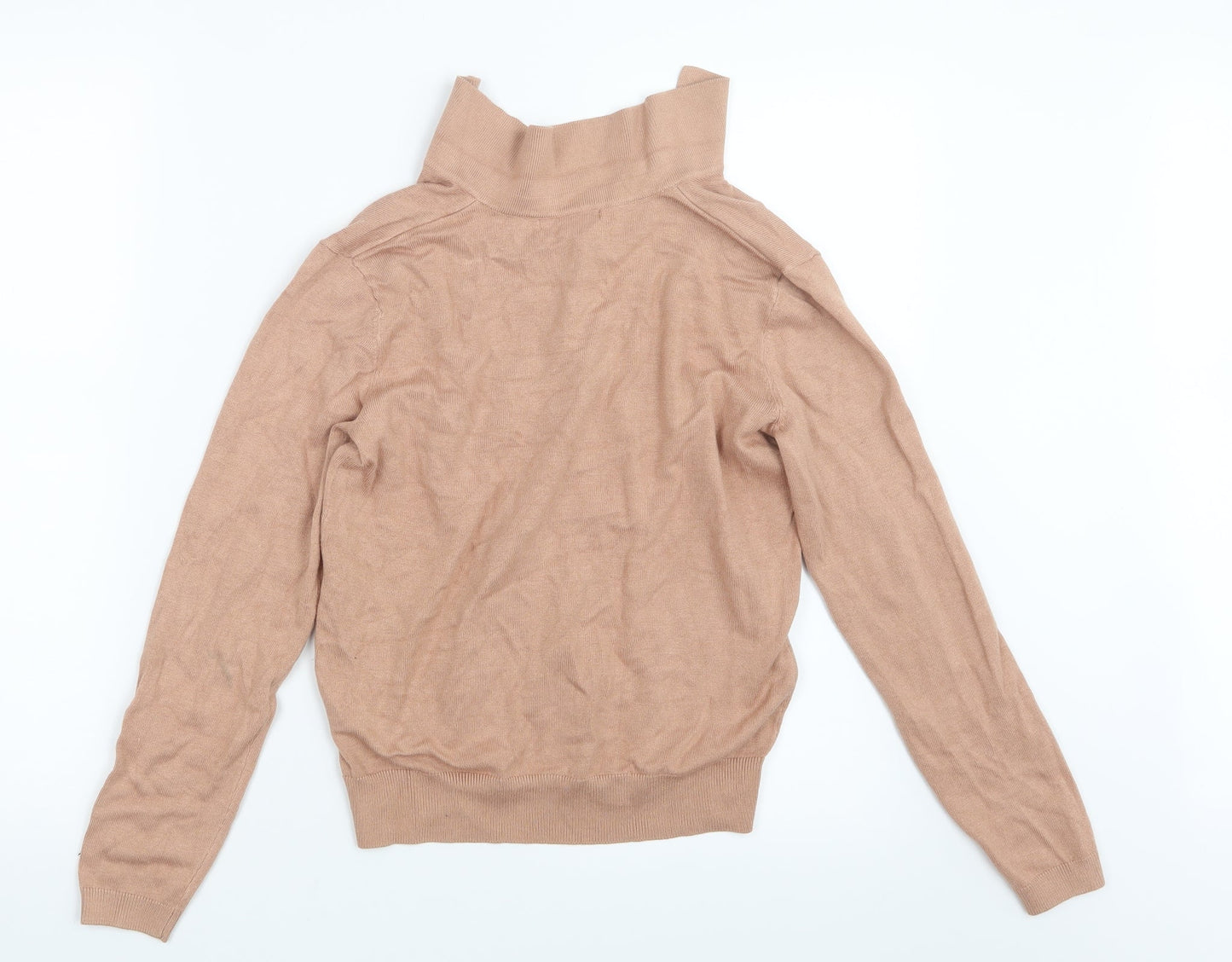 Womens UK Size XS H&M Beige Basic T-Shirt