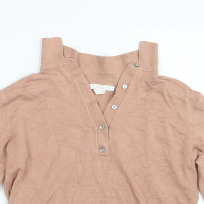Womens UK Size XS H&M Beige Basic T-Shirt