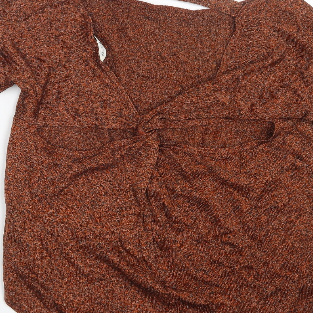 Miss Selfridge Womens Orange   Basic T-Shirt Size 8