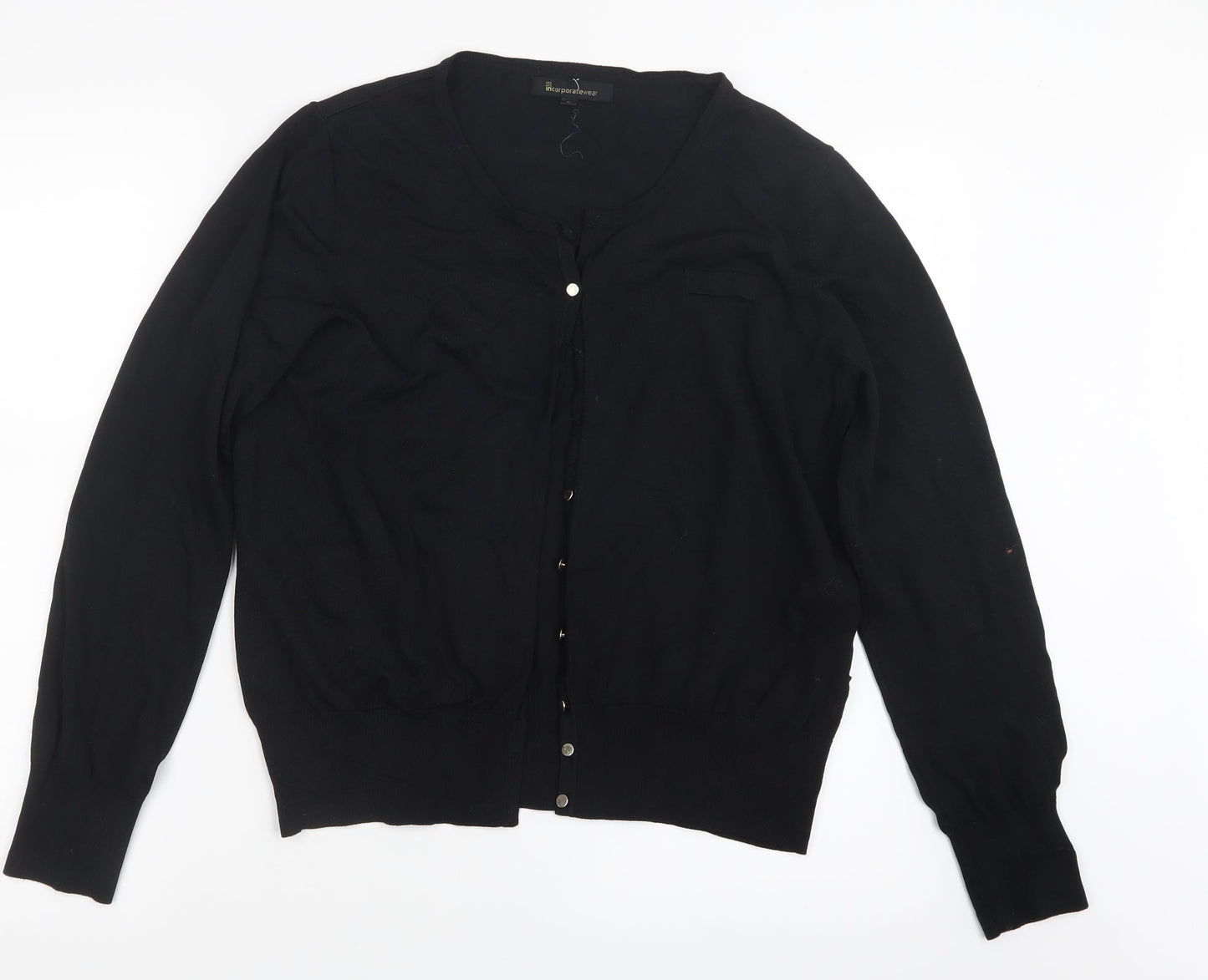 Incorporatewear Womens Black  Knit Cardigan Jumper Size L