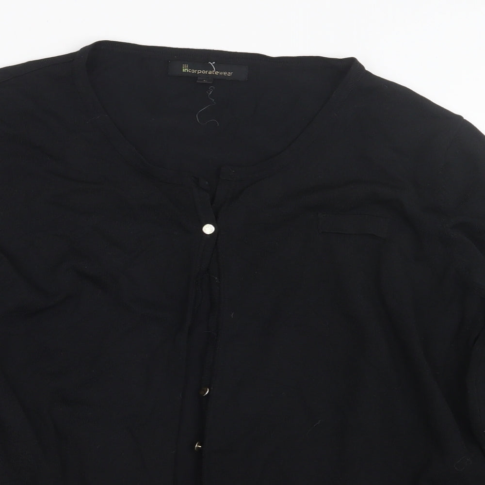 Incorporatewear Womens Black  Knit Cardigan Jumper Size L