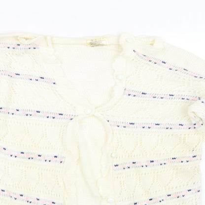 Glen Womens Ivory  Knit Cardigan Jumper Size M