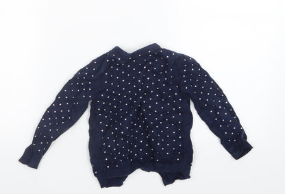 Young Dimension Girls Blue Geometric Knit Cardigan Jumper Size 18-24 Months  - Heart Print
