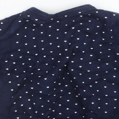 Young Dimension Girls Blue Geometric Knit Cardigan Jumper Size 18-24 Months  - Heart Print