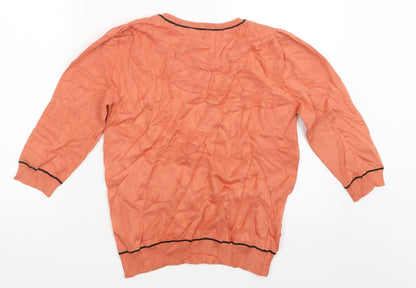 BHS Womens Orange  Knit Pullover Jumper Size 12