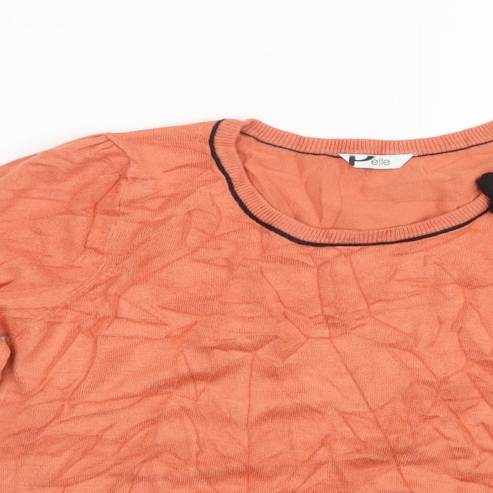 BHS Womens Orange  Knit Pullover Jumper Size 12