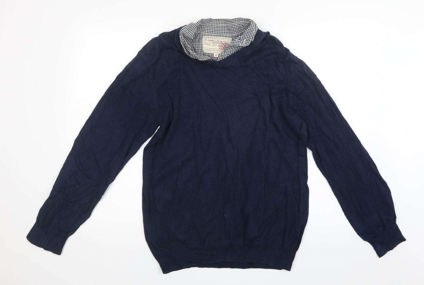 Sand Stone Mens Blue  Knit Pullover Jumper Size S