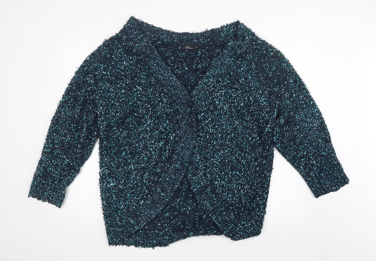 Bm Collection Womens Blue  Knit Cardigan Jumper Size XL