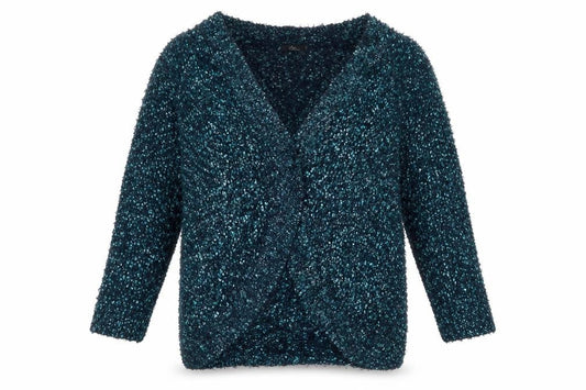 Bm Collection Womens Blue  Knit Cardigan Jumper Size XL