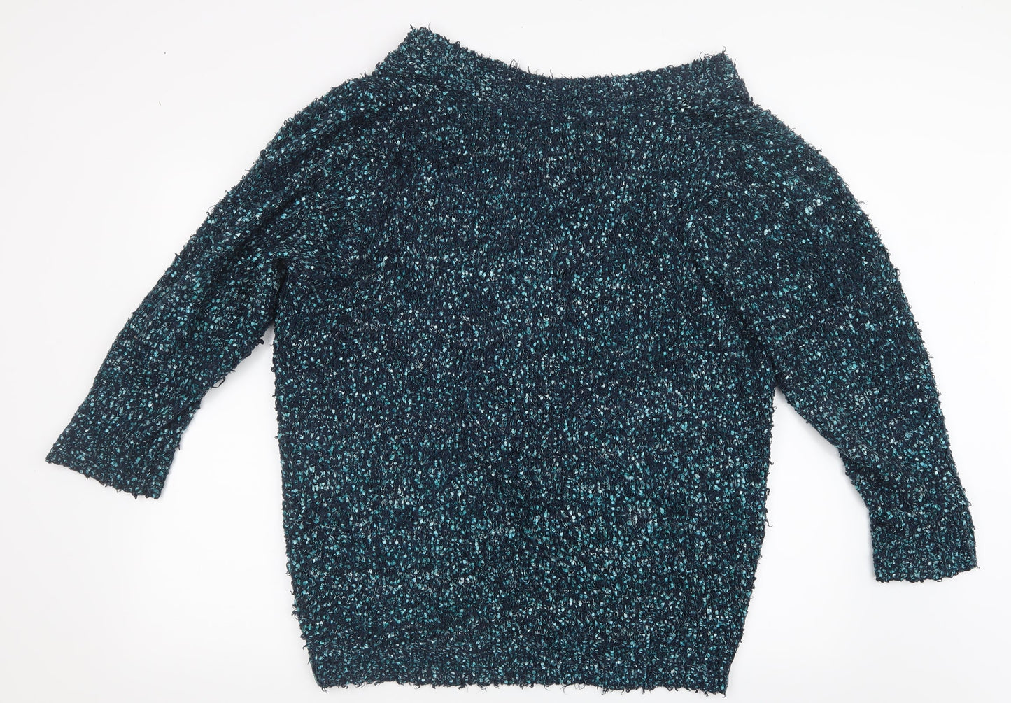 Bm Collection Womens Blue  Knit Cardigan Jumper Size XL