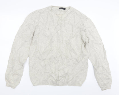 BHS Mens Beige  Knit Pullover Jumper Size M