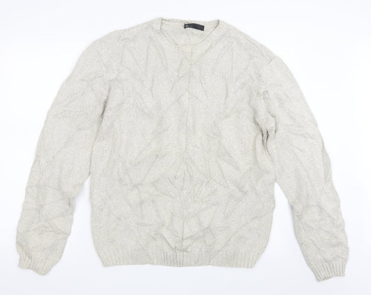 BHS Mens Beige  Knit Pullover Jumper Size M