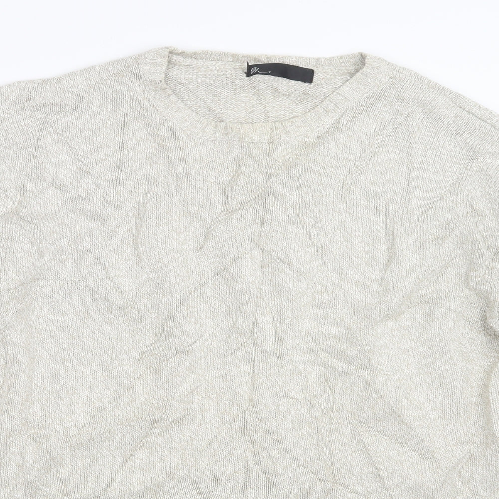 BHS Mens Beige  Knit Pullover Jumper Size M