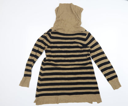 Vintage Couture Womens Beige Striped Knit Pullover Jumper Size 12