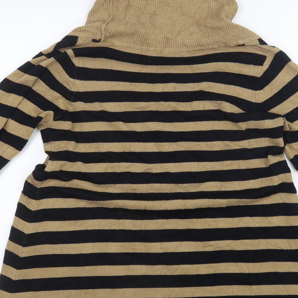 Vintage Couture Womens Beige Striped Knit Pullover Jumper Size 12