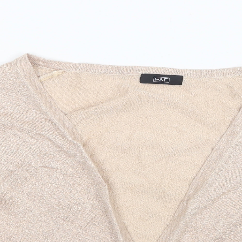 F&F Womens Pink  Knit Cardigan Jumper Size 14