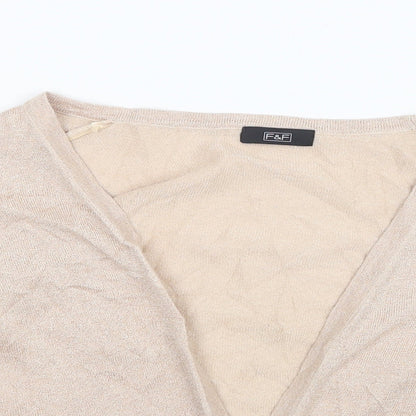 F&F Womens Pink  Knit Cardigan Jumper Size 14