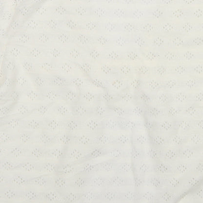 Slenderella Womens White  Knit Cardigan Jumper Size M