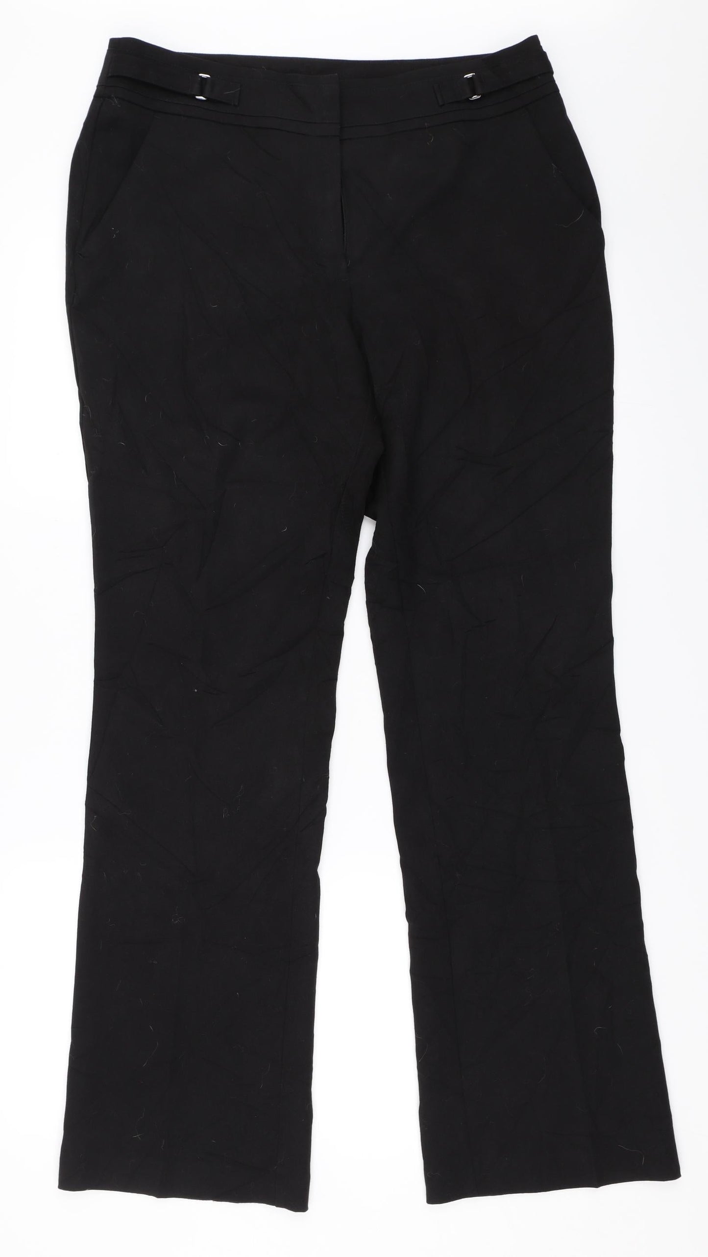 Womens UK Size 12 F&F Regular Fit  Black Trousers