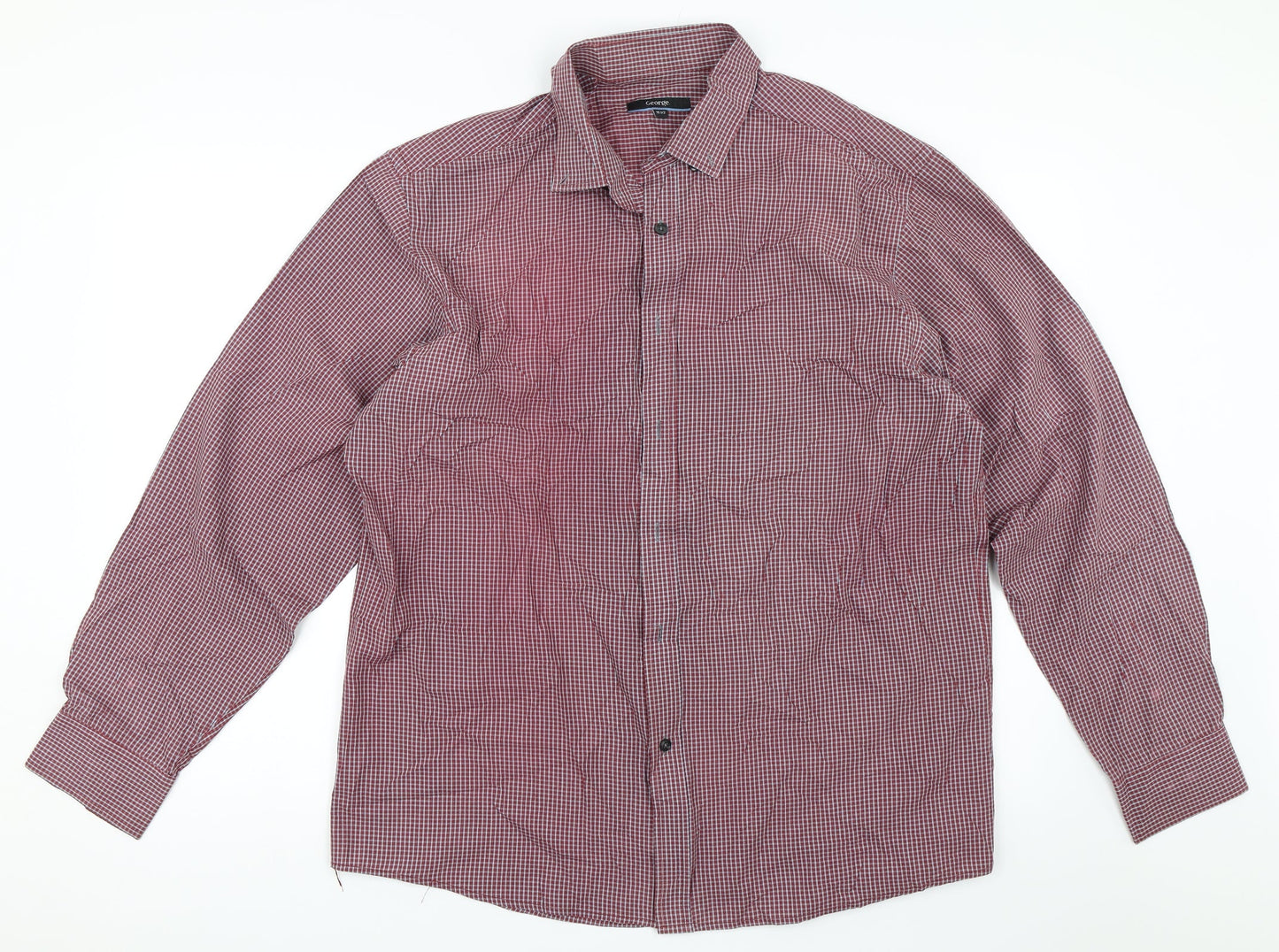 George Mens Red    Button-Up Size 16.5