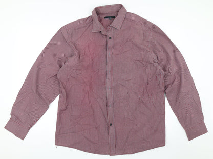 George Mens Red    Button-Up Size 16.5