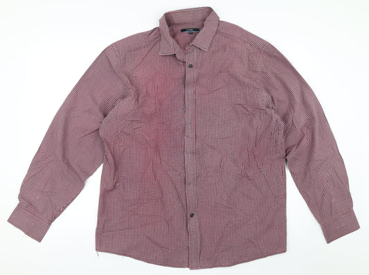 George Mens Red    Button-Up Size 16.5