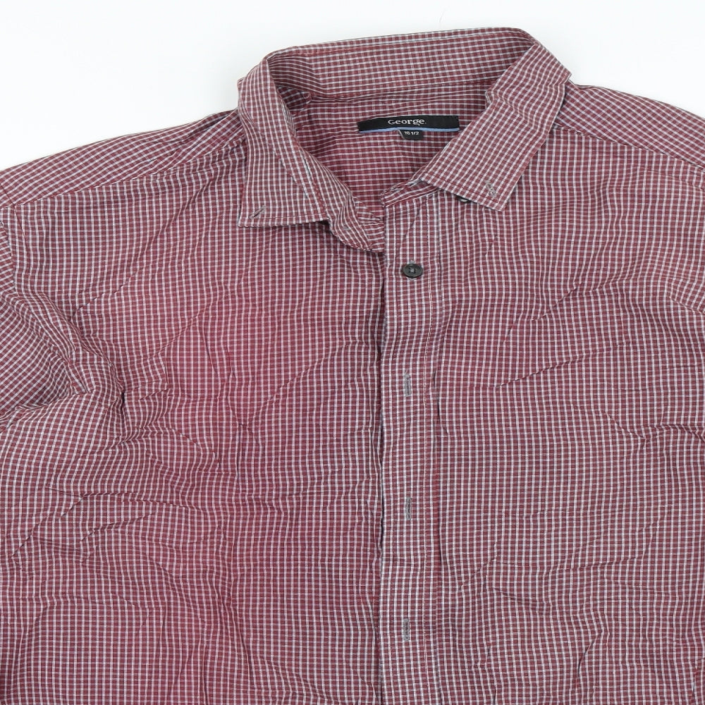 George Mens Red    Button-Up Size 16.5