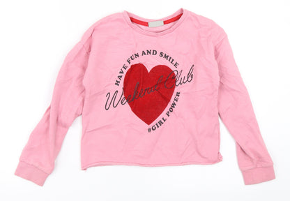 Matalan Girls Pink   Pullover Sweatshirt Size 9 Years