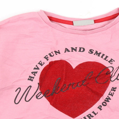 Matalan Girls Pink   Pullover Sweatshirt Size 9 Years