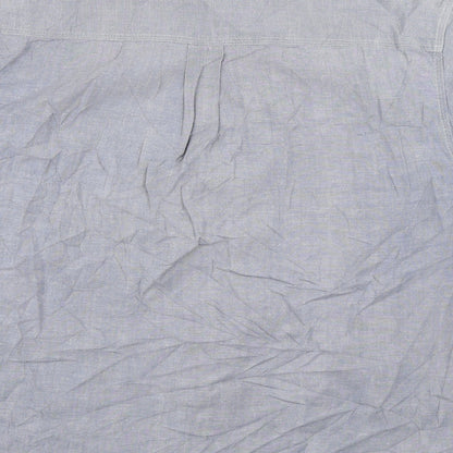 Mens UK Size L Haggar Blue  Button-Up Short Sleeve Casual Shirt