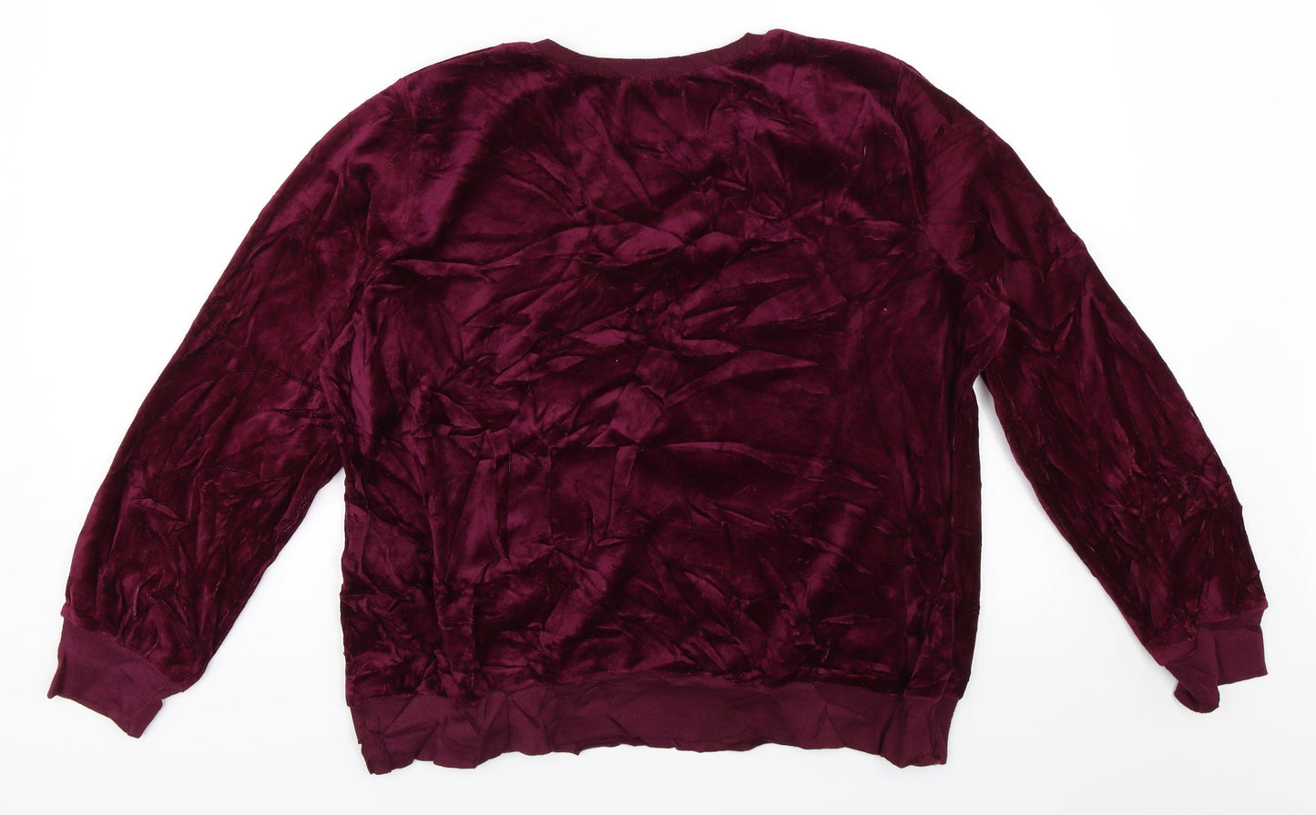 Love To Lounge Womens Purple  Velour Pullover Sweatshirt Size L