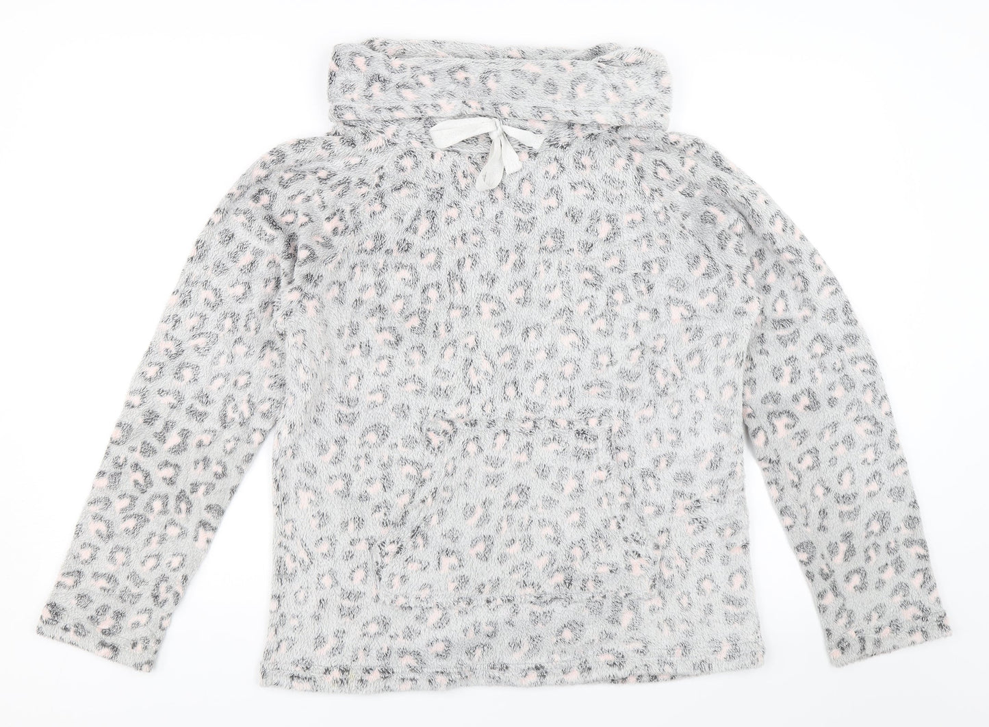 F&F Womens Grey Animal Print  Pullover Sweatshirt Size M