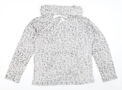 F&F Womens Grey Animal Print  Pullover Sweatshirt Size M