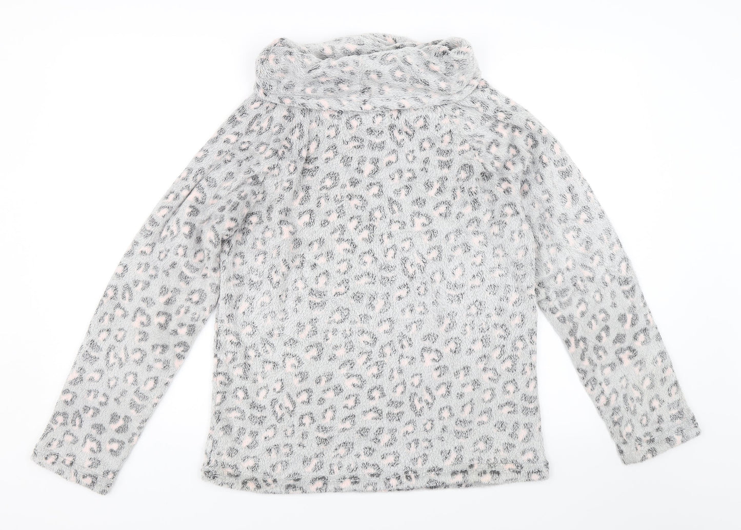 F&F Womens Grey Animal Print  Pullover Sweatshirt Size M