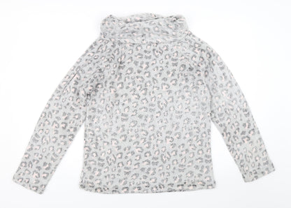 F&F Womens Grey Animal Print  Pullover Sweatshirt Size M
