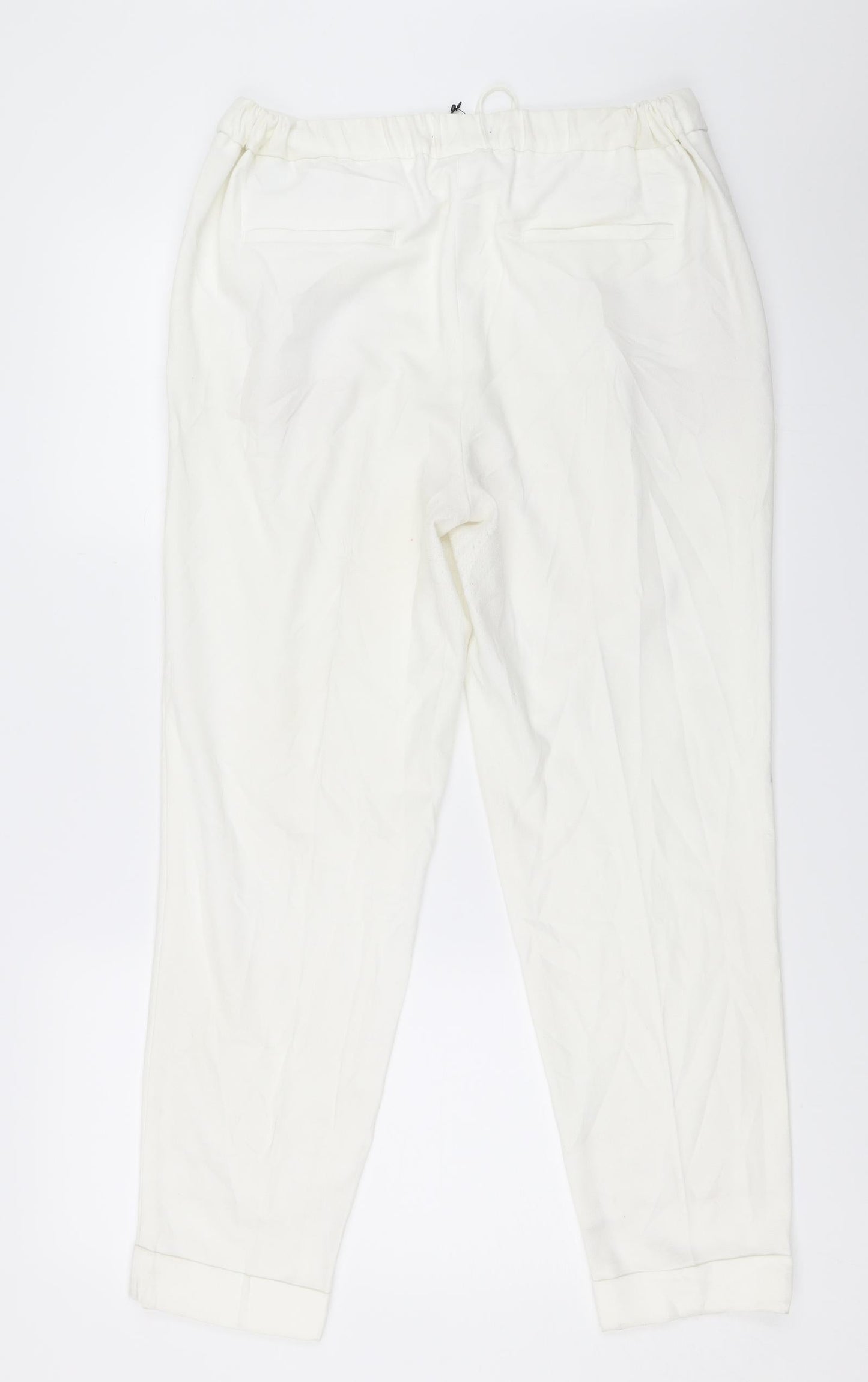 Womens UK Size 12 Marks and Spencer Regular Fit  White Trousers