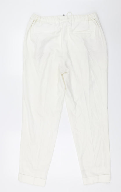 Womens UK Size 12 Marks and Spencer Regular Fit  White Trousers