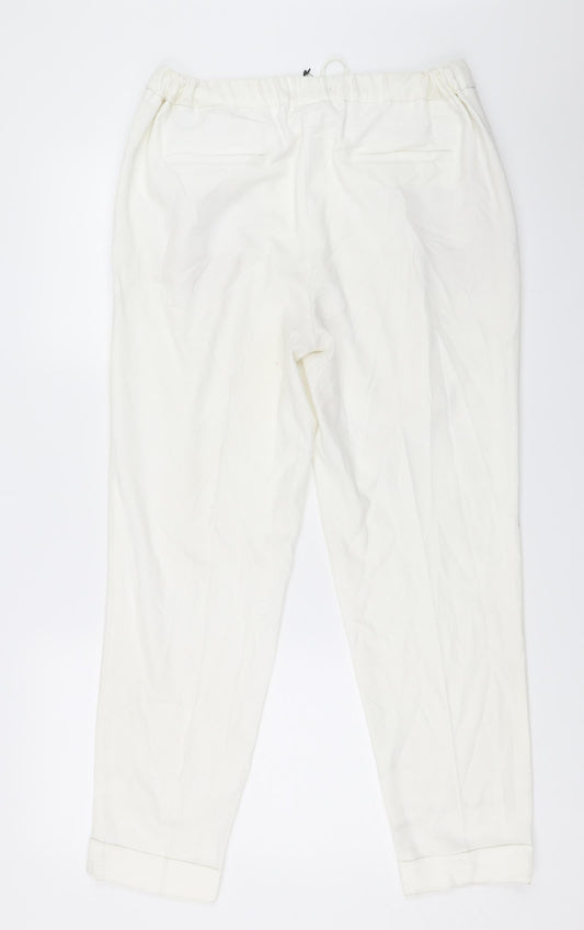 Womens UK Size 12 Marks and Spencer Regular Fit  White Trousers