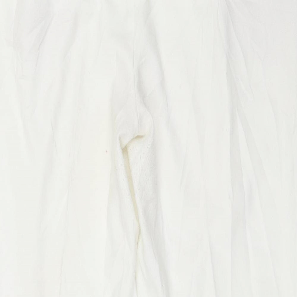 Womens UK Size 12 Marks and Spencer Regular Fit  White Trousers