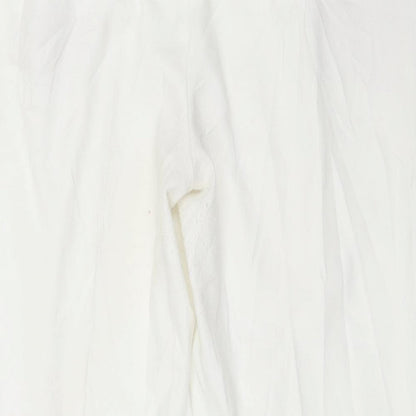 Womens UK Size 12 Marks and Spencer Regular Fit  White Trousers